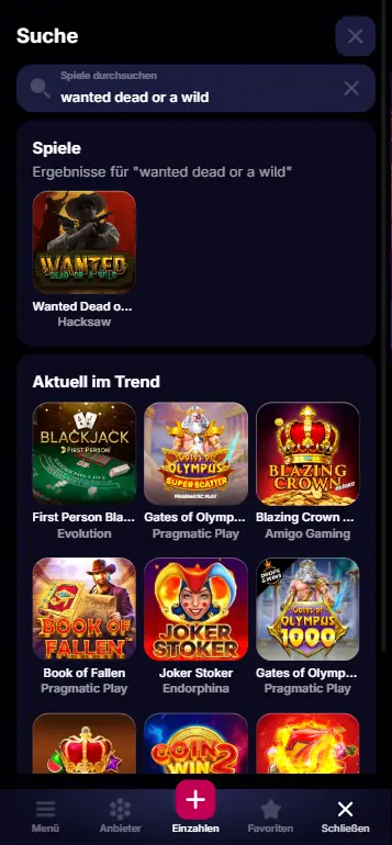 Wanted Dead or a Wild Hacksaw Gaming Spielkachel in der Casino-Slots-Lobby